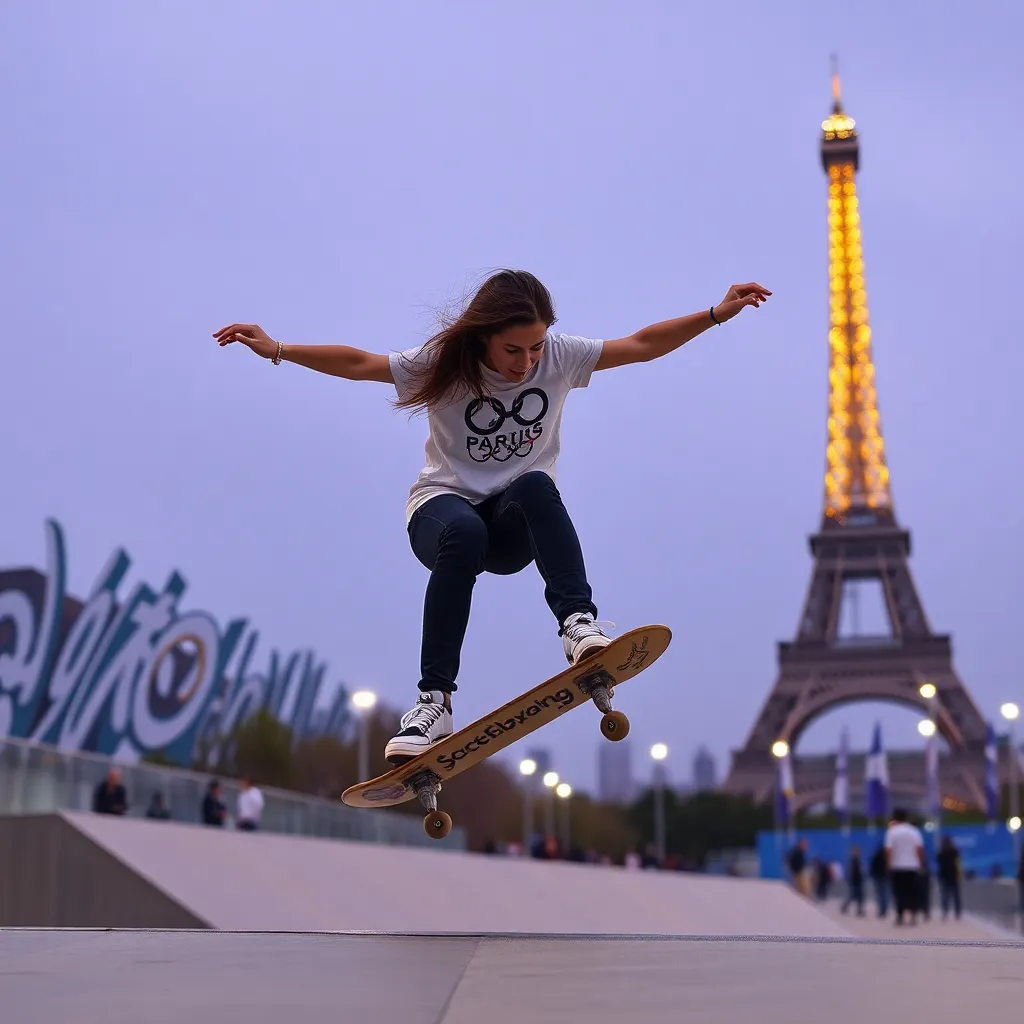 "womens street skateboarding final in Paris Olympics 2024..."